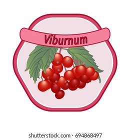 viburnum label, vector illustration