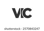 VIC logo design template with strong and modern bold text. Initial based vector logotype featuring simple and minimal typography. Trendy company identity ideal for businesses brand presence.
