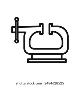 Vice clamp icon Black line art vector