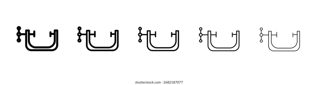 Icono de pinza de vicio conjunto de ilustración plana logo