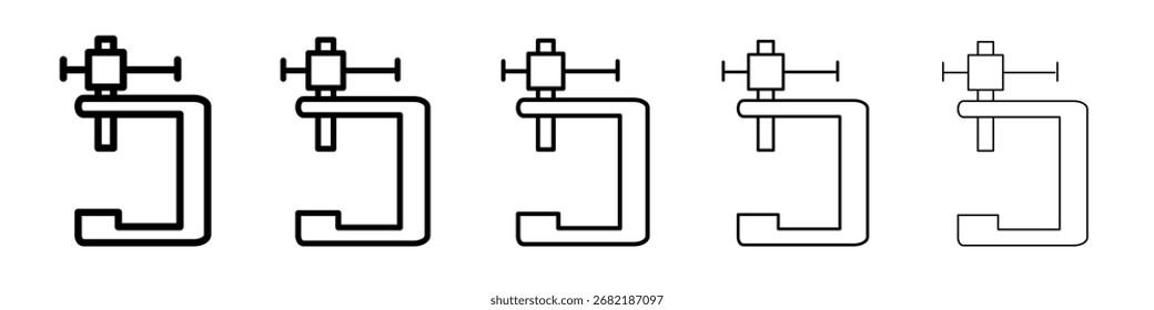 Icono de pinza de vicio conjunto de ilustración plana logo