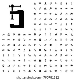 Vice clamp icon illustration isolated vector sign symbol. editable construction icons vector set.
