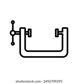 Vice clamp icon linear logo mark in black and white