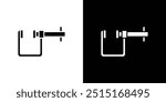 Vice clamp icon Outline sign symbol set