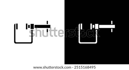 Vice clamp icon Outline sign symbol set