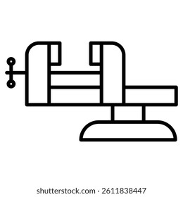 Vice clamp icon Simple outline vector logo