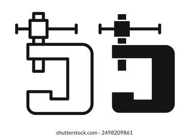 vice clamp iconicon vector collection in outlined and solid style