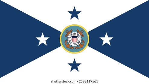 Vice Commandant of the USCG Flag Vector Illustration Premium Quality