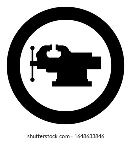 Vice Jaw vise Repair clamp tool icon in circle round black color vector illustration flat style image