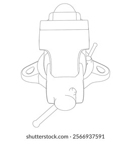 Vice Line Art Vector Illustration on White Background. Precision Tool Design for Workshops, Metalworking, and Woodworking