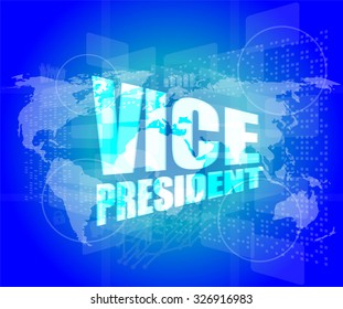 vice president, internet marketing, business digital touch screen interface vector illustration