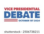 Vice presidential debate. Usa elections. Modern vector background. October 2024.