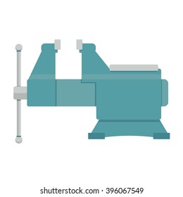 vice vector illustration. steel vise tool on white background.