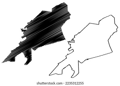 Vicente Guerrero municipality (Estado Libre y Soberano de Durango, Mexico, United Mexican States) map vector illustration, scribble sketch Vicente Guerrero map