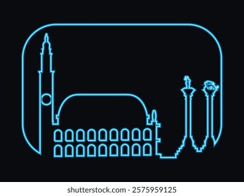 Vicenza Italy neon light skyline