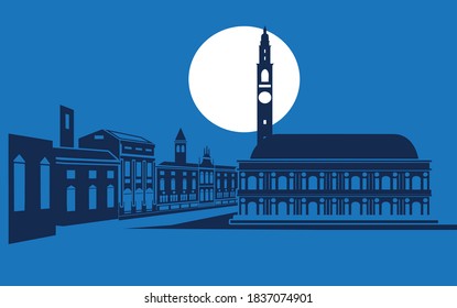 Vicenza Italy skyline vector illustration