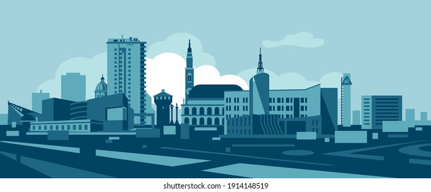 Vicenza Italy skyline vector illustration