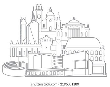 Vicenza Italy skyline vector illustration