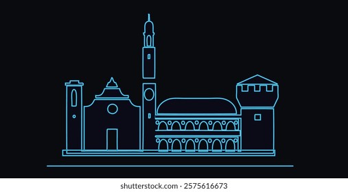 Vicenza Italy skyline vector Illustration