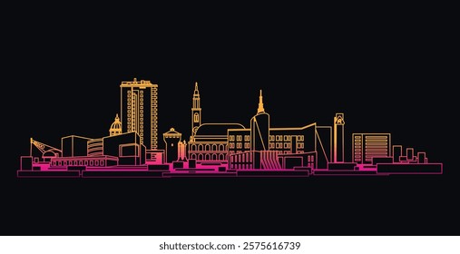 Vicenza Italy skyline vector Illustration