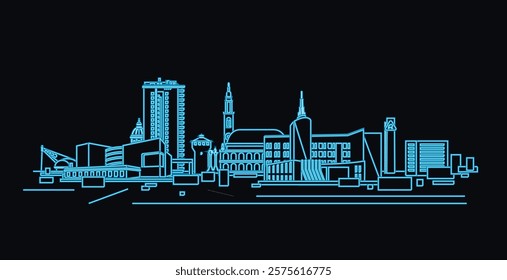 Vicenza Italy skyline vector Illustration