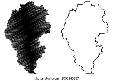 Vicenza province (Italy, Italian Republic, Veneto or Venetia region) map vector illustration, scribble sketch Province of Vicenza map
