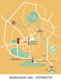 Vicenza Veneto Italy map vector illustration