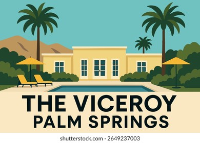 O vice-rei Palm Springs oferece vistas deslumbrantes sobre a paisagem desértica circundante, com a arquitetura moderna do resort se misturando perfeitamente com a beleza tranquila do deserto