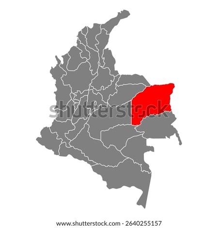Vichada of Colombia map shape, travel web flat concept icon vector illustration .