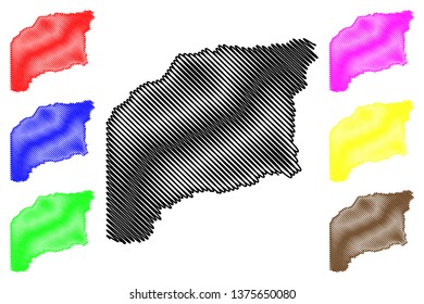 Vichada Department (Colombia, Republic of Colombia, Departments of Colombia) map vector illustration, scribble sketch Department of Vichada map