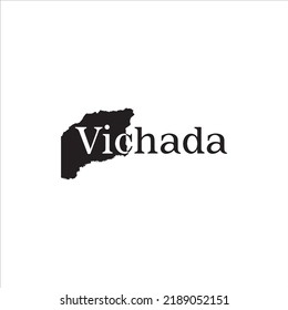 Vichada map and black lettering design on white background