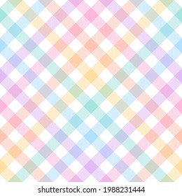 Gingham Rainbow Plaid Background digital paper