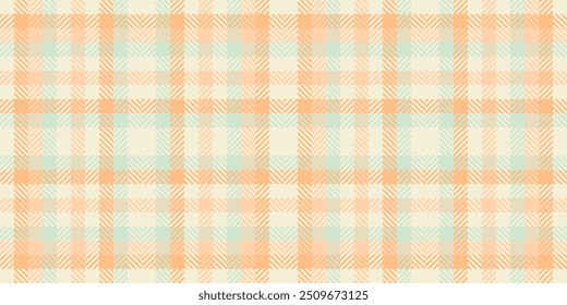 Vichy pattern textile plaid, valentine seamless tartan vector. Infant background fabric texture check in orange and beige colors palette.
