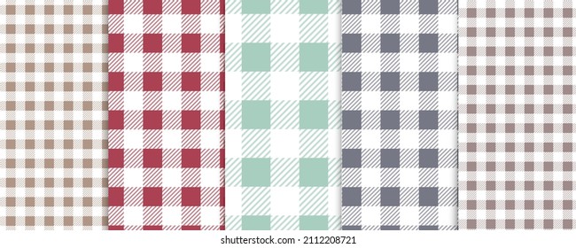 Vichy Seamless. Pastel gingham pattern. Background for Easter, wallpaper, blanket. Set of pastel pallet