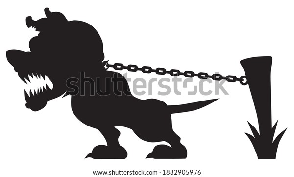 Vicious Cartoon Guard Dog Silhouette Growling Stock Vector (Royalty ...