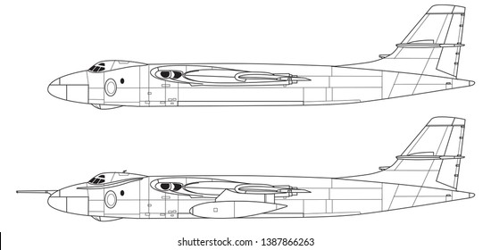 Vickers VALIANT. Outline vector drawing