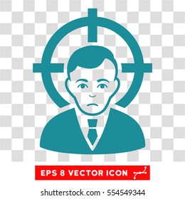 Victim Businessman EPS vector icon. Illustration style is flat iconic soft blue symbol on chess transparent background.