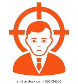 Victim Businessman vector icon. Flat orange symbol. Pictogram is isolated on a white background. Designed for web and software interfaces.