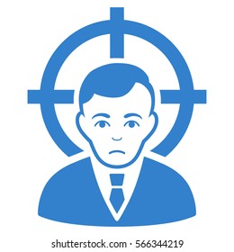Victim Businessman vector icon. Flat cobalt symbol. Pictogram is isolated on a white background. Designed for web and software interfaces.