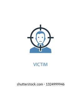 victim concept 2 colored icon. Simple blue element illustration. victim concept symbol design. Can be used for web and mobile UI/UX