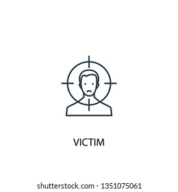 Victim Concept Line Icon. Simple Element Illustration. Victim Concept Outline Symbol Design. Can Be Used For Web And Mobile UI/UX