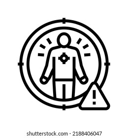 victim violence line icon vector. victim violence sign. isolated contour symbol black illustration