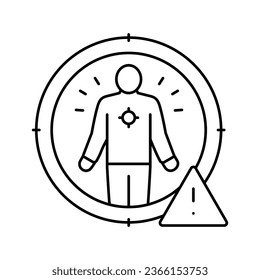 Symbol der Opfergewalt-Linie, Vektorgrafik. Opfergewalt-Schild. isoliertes Kontursymbol