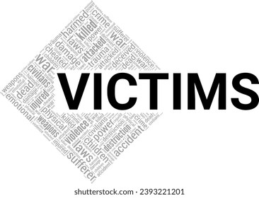 Victim word cloud conceptual design isolated on white background.