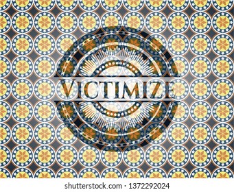 Victimize arabesque style badge. arabic decoration.