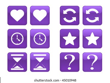 Victor collection of images for purple buttons or icons, including selected and nonselected (by mouse for example) versions