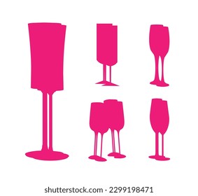 Victor drink cups, glass sauces and glass flasks for celebration and wedding