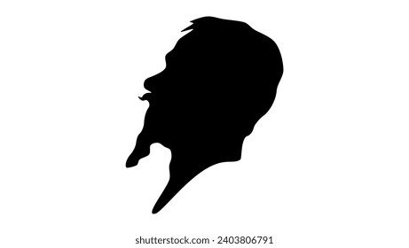 Victor Emmanuel II of Italy, black isolated silhouette