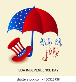 Victor illustration of 4th July USA Independence Day.