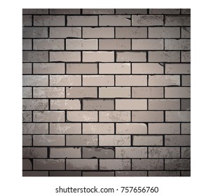 A victor illustration of a brick wall made of dark colored bricks giving a stone look to it with some grey looking bricks